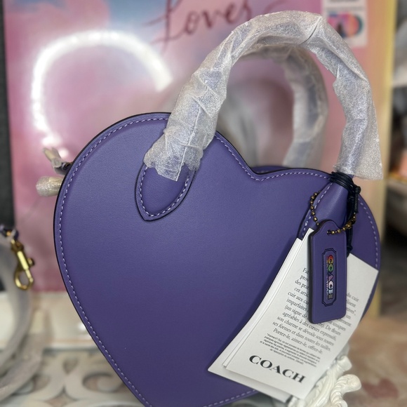 NWT Gorgeous COACH Light Purple Heart Bag CBF53 |Pride Collection 💜 🌈 - Picture 1 of 16